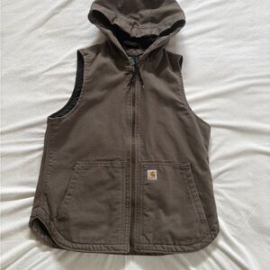 Carhartt Brown Hooded Vest Size Small